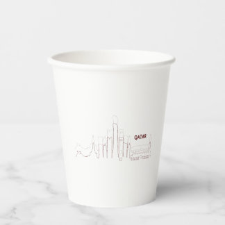 Meine Heimat Katar – Minimalistisches Design Pappbecher