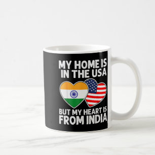 Meine Heimat USA Mein Herz Indien Indisch-Amerikan Kaffeetasse