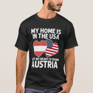 Meine Heimat USA Mein Herz Österreich Österreichis T-Shirt