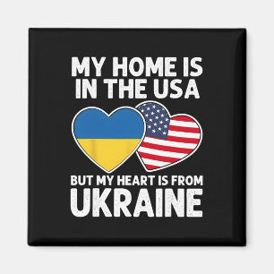 Meine Heimat USA, mein Herz Ukraine Ukrainisch-Ame Magnet