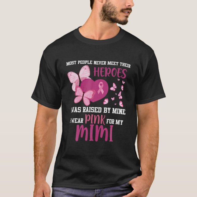 Meine Helden, die ich für meinen Mimi-Brustkrebs e T-Shirt (Vorderseite)