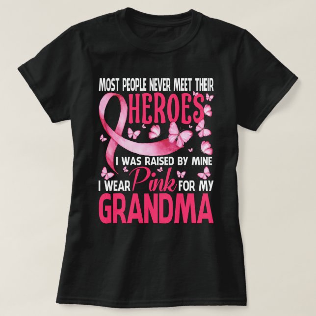 Meine Helden tragen Rosa für meinen Oma-Brustkrebs T-Shirt (Design vorne)