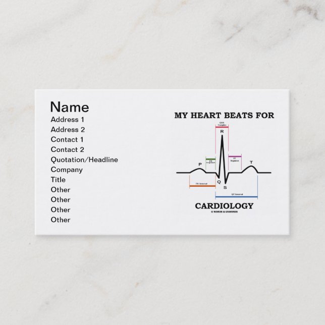 Meine Herz-Schläge für Kardiologie (ECG/EKG) Visitenkarte (Vorderseite)