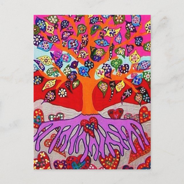 Meine herzlichen Blume für dich Baum des Lebens Postkarte (Vorderseite)