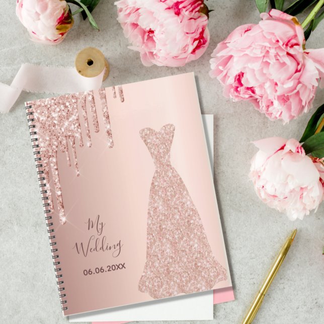 Meine Hochzeit Rose Gold Glitzer Tropfen Braut 202 Planer (Von Creator hochgeladen)