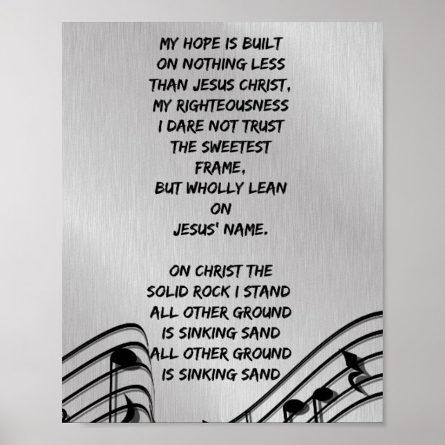Meine Hoffnung baut auf nichts weniger Christliche Poster (Vorne)