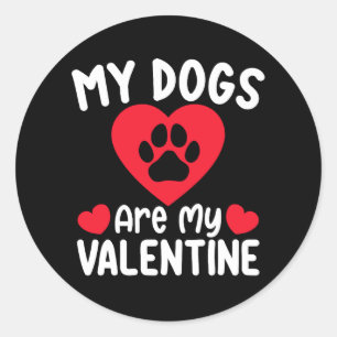 Meine Hunde sind meine Lieblingslieder am Valentin Runder Aufkleber