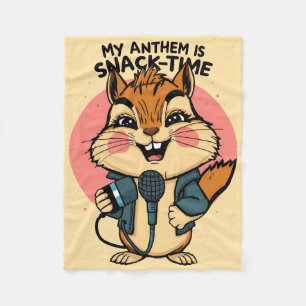 Meine Hymne ist Snack-Zeit lustiger Punk Eichhörnc Fleecedecke