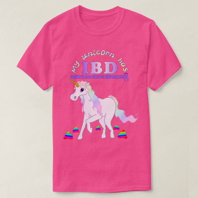 Meine IBD Unicorn Crohns und Colitis Bewusstsein T-Shirt (Design vorne)