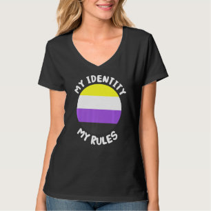Meine Identität meine Regeln nicht binäres Flag Ni T-Shirt