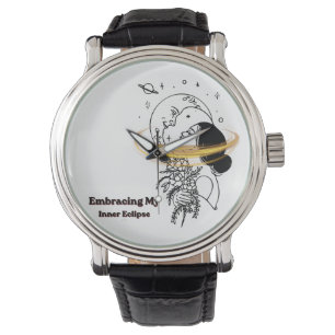 Meine innere Sonnenfinsternis - Himmelsmond-Linien Armbanduhr