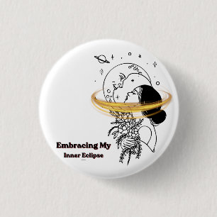 Meine innere Sonnenfinsternis - Himmelsmond-Linien Button