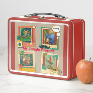 Meine Jungle Friends Fun Retro Metal Lunchbox