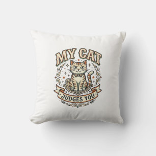 Meine Katze beurteilt dich Katzen Sarkasmus Attitü Kissen