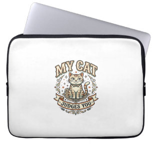 Meine Katze beurteilt dich Katzen Sarkasmus Attitü Laptopschutzhülle