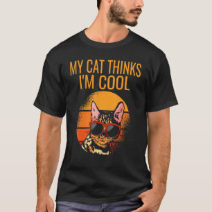 Meine Katze denkt, ich bin Cool Vintage Cat Retro T-Shirt