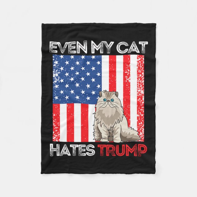 Meine Katze hasst Trump gegen Trump American Flag  Fleecedecke (Vorderseite)