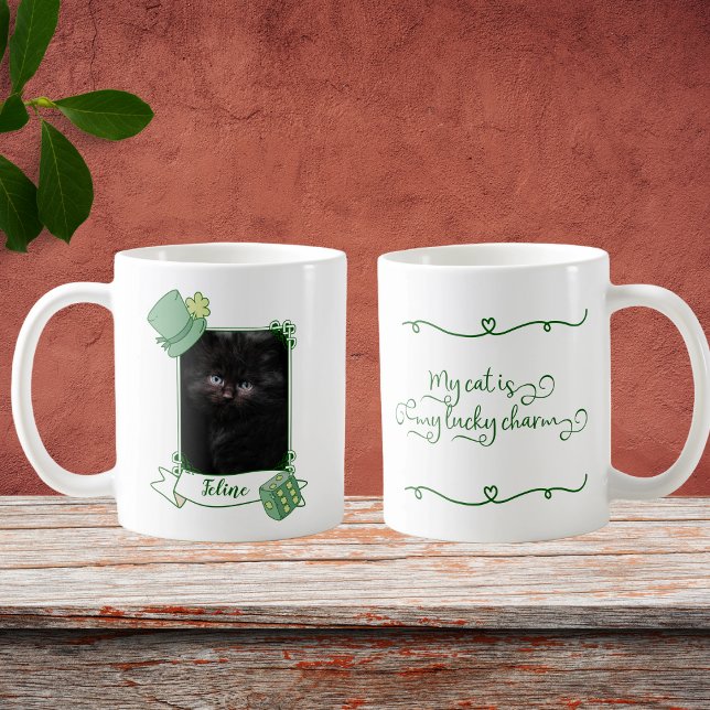 Meine Katze hat Glück, dass mein grüner Rahmen mit Kaffeetasse (Von Creator hochgeladen)