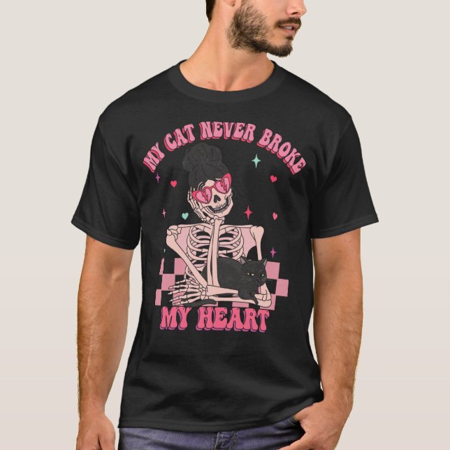 Meine Katze hat nie mein Herz gebrochen AntiValent T-Shirt (Vorderseite)