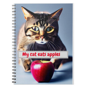 Meine Katze isst Äpfel Notizblock