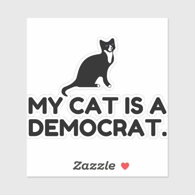 Meine Katze ist Demokrat Aufkleber (Blatt)