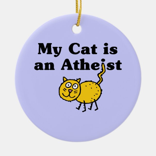 Meine Katze ist ein Atheist Keramikornament (Vorne)