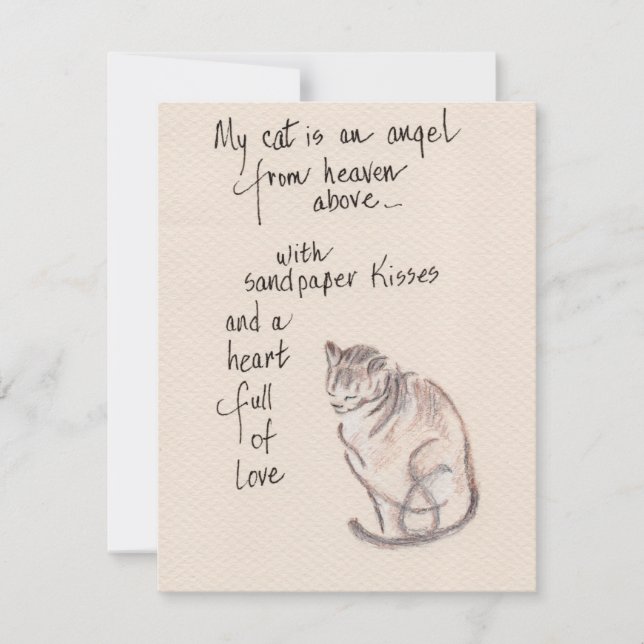 Meine Katze ist ein Himmelsengel Mitteilungskarte (Vorderseite)