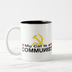 Meine Katze ist ein KOMMUNIST Zweifarbige Tasse