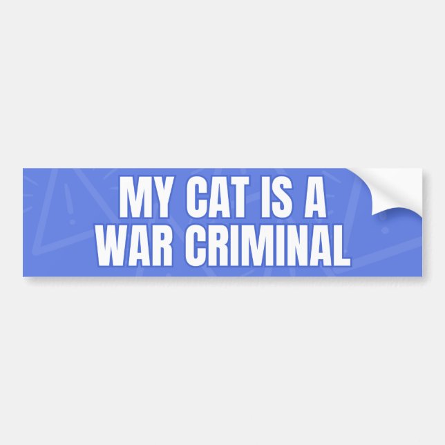 Meine Katze ist ein Kriegsverbrecher - komisch, ve Autoaufkleber (Vorne)