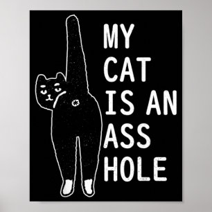 Meine Katze ist ein lustiges Katzen-Haustier Hallo Poster