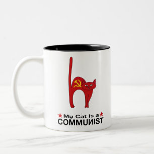 Meine Katze ist eine COMMUNIST große Geschenkidee Zweifarbige Tasse