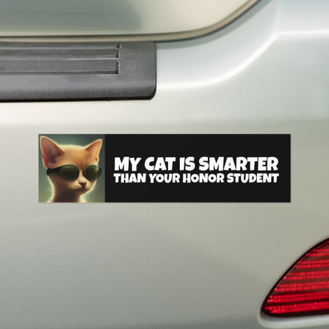 MEINE KATZE IST KLEINER ALS DEIN EHRENSTUDENT. AUTOAUFKLEBER (Auf Auto)