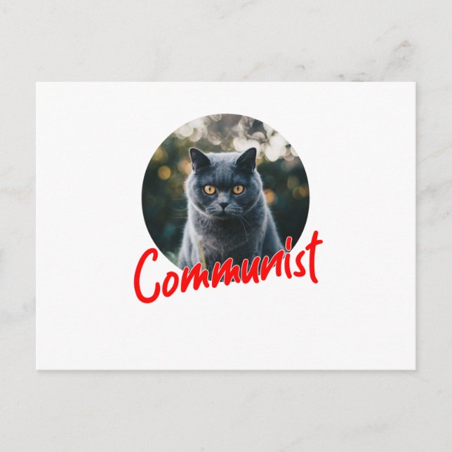 Meine Katze ist Kommunistin Feiertagspostkarte (Vorderseite)