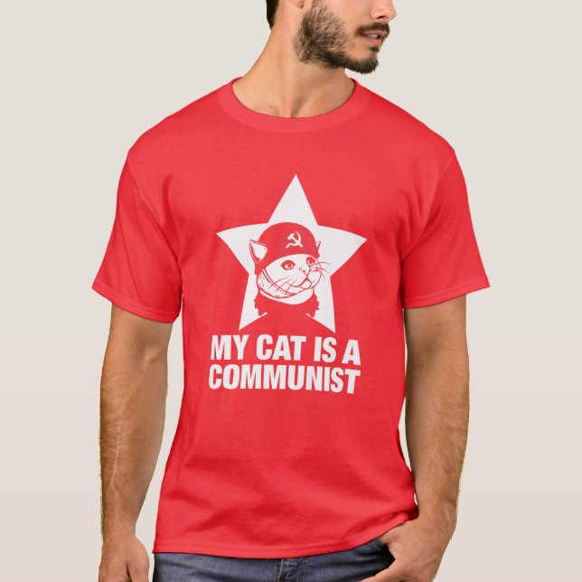 Meine Katze ist Kommunistin T-Shirt (Vorderseite)