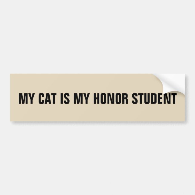 MEINE KATZE IST MEIN EHRENSTUDENT-AUTOAUFKLEBER AUTOAUFKLEBER (Vorne)