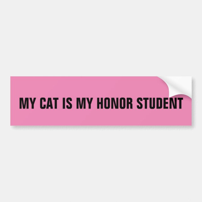MEINE KATZE IST MEIN EHRENSTUDENT-AUTOAUFKLEBER AUTOAUFKLEBER (Vorne)