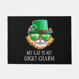 Meine Katze ist mein Glücksbringer Shamrock St. Pa Fußmatte
