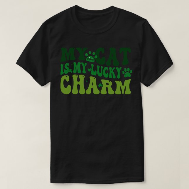 Meine Katze ist mein Glücksbringer T-Shirt (Design vorne)