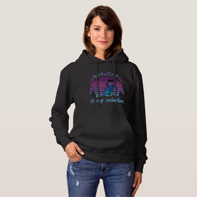 Meine Katze ist mein Valentin, Katze ist mein Vale Hoodie (Vorne ganz)
