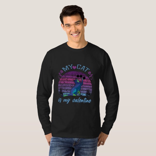 Meine Katze ist mein Valentin, Katze ist mein Vale T-Shirt (Vorne ganz)