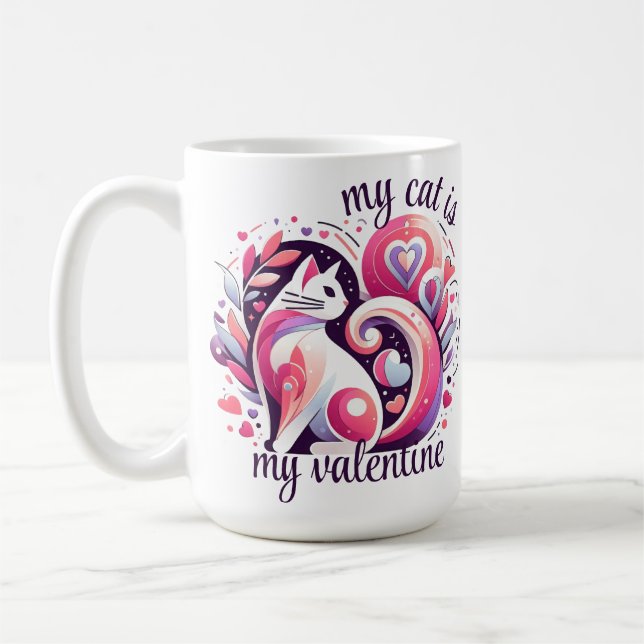 Meine Katze ist mein Valentine Kaffeetasse (Links)