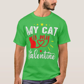 Meine Katze ist mein Valentine Kitten Lover Heart  T-Shirt
