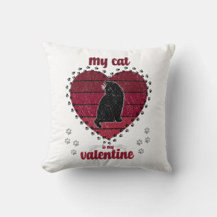 Meine Katze ist mein Valentine   Valentingeschenke Kissen