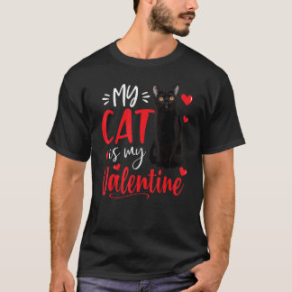 Meine Katze ist mein Valentinstag-Schwarze Katze z T-Shirt