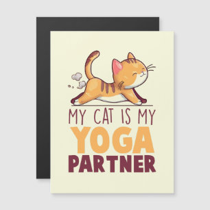 Meine Katze ist mein Yoga-Partner - Stretching Cat Magnetkarte