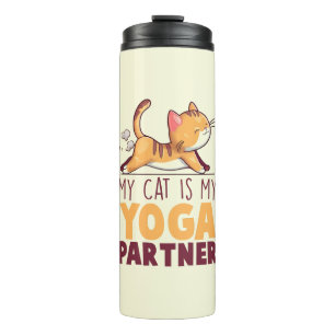 Meine Katze ist mein Yoga-Partner - Stretching Cat Thermosbecher