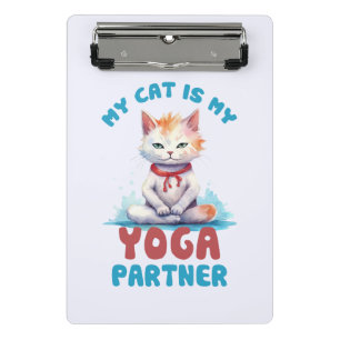 Meine Katze ist mein Yogapartner (2) Mini Klemmbrett