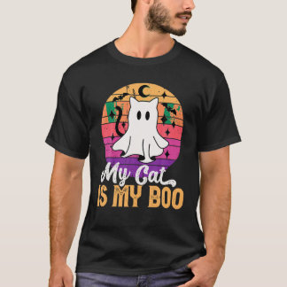 Meine Katze ist meine Boo-Geist-Katze Halloween Fu T-Shirt