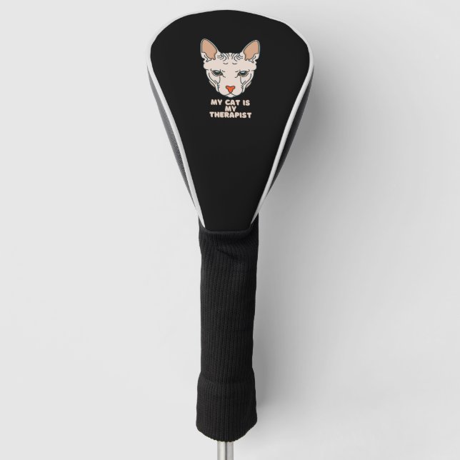 Meine Katze ist meine Therapeutin Golf Headcover (Vorderseite)