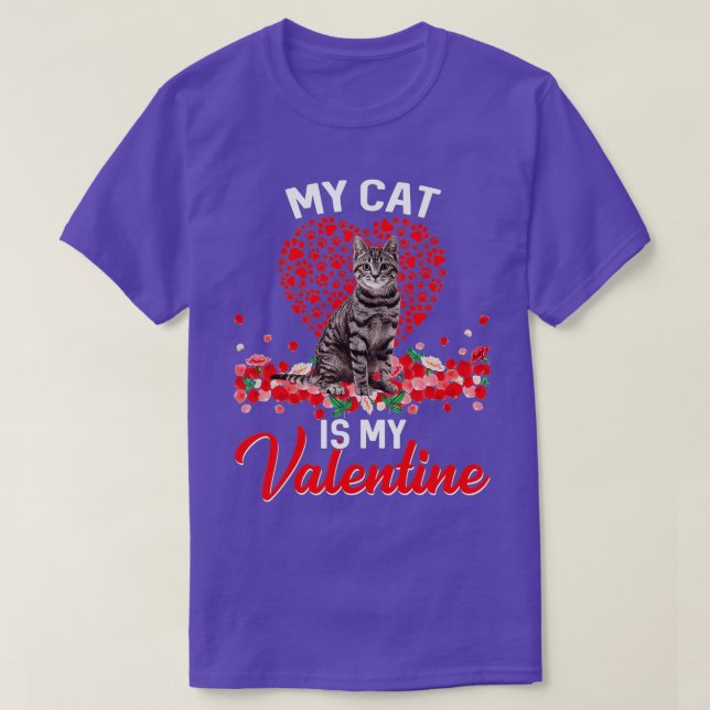 Meine Katze ist meine Valentine Kitten Cat Lover T-Shirt (Design vorne)